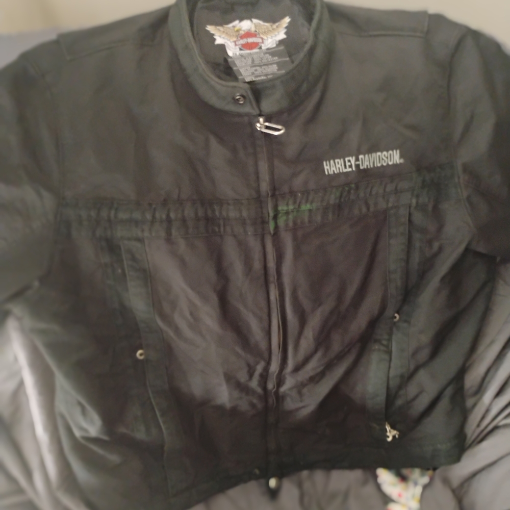 Harley-Davidson Black Bomber Jacket with Stand-Up Collar
